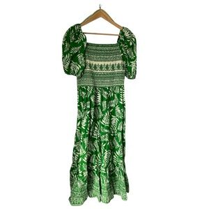 kaktus maxi dresses Kaktus | Dresses | Kaktus Womens Sz L Green Floral Smocked Ruched Maxi Dress  Long Summer Beach Nwt